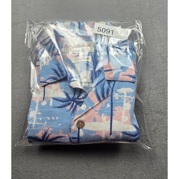 Original Weatherproof Vintage Washable Linen Shirt Small Men's Short Sleeve - Picture 10 of 10